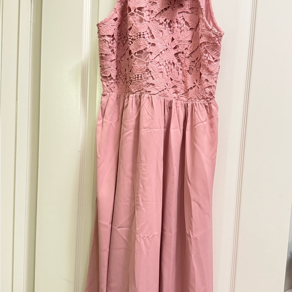 JJs House Pink Lace Wedding Dress